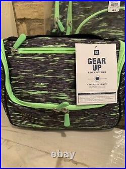 Pottery Barn Gear-Up Green Static Large Backpack Lunchbox Set Teen New