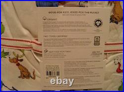 Pottery Barn Grinch and Max Full Size Sheet Set Christmas NWT READ