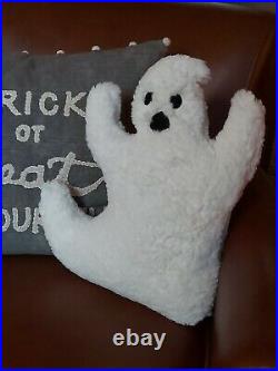 Pottery Barn Halloween Ghost Shaped Cozy Sherpa Pillow New With Tags