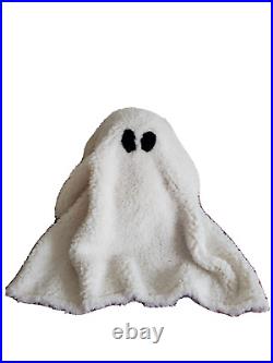 Pottery Barn Halloween Gus the Ghost Sherpa Plush Pillow 11 x 13, Ivory NEW