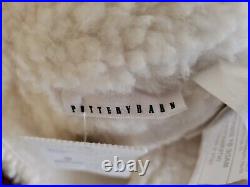 Pottery Barn Halloween Gus the Ghost Sherpa Plush Pillow 11 x 13, Ivory NEW