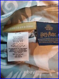 Pottery Barn Harry Potter Patronus Duvet Cover Mystic Mint Full/Queen NWOT