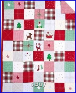 Pottery Barn KIDS JOLLY SANTA QUILT With 2 STANDARD SHAMS-FULL/QUEEN-NEW With TAGS