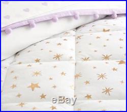 Pottery Barn KIDS SPARKLE STAR QUILT With SHAM-TWIN SIZE-NEW With TAGS