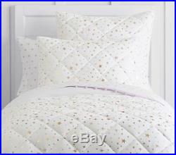 Pottery Barn KIDS SPARKLE STAR QUILT With SHAM-TWIN SIZE-NEW With TAGS