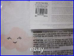 Pottery Barn Kid Rainbow Showers QN Sheet Set & Embroidered Smiling Cloud Pillow