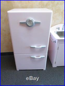 Pottery Barn Kids 3 Pc Kitchen Set Pink Retro Girls Fridge Sink Stove / Oven