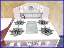 Pottery Barn Kids 3 Pc Kitchen Set Pink Retro Girls Fridge Sink Stove / Oven