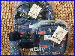 Pottery Barn Kids Airplane Large Backpack Water Bottle Lunch Box Mackenzie Blue
