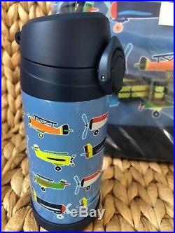 Pottery Barn Kids Airplane Large Backpack Water Bottle Lunch Box Mackenzie Blue