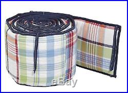 Pottery Barn Kids Anchors Away Quilt, Fitted Sheet, Madras Crib Bumper, Curtain
