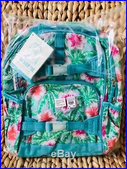 Pottery Barn Kids Aqua Floral Palm Large Backpack Lunch Box Water bottle Flower