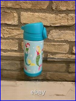 Pottery Barn Kids Aqua Mermaid Small Backpack Water Bottle Set New Girls