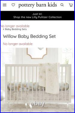 Pottery Barn Kids Baby Willow Crib Bedding Set Quilt Sheet RETIRED NEW