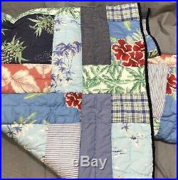 Pottery Barn Kids Blue Bryce Vintage Surf Full/Queen Quilt