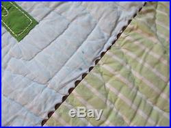 Pottery Barn Kids Brooke Green Trees Reversible Quilt Set with 2 Shams FULL Size