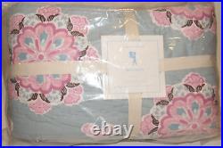 Pottery Barn Kids Brooklyn Blue Full Queen Bed Quilt Quilted Comforter Blue NEW
