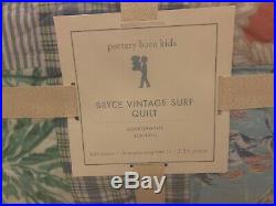 Pottery Barn Kids Bryce Vintage Surf Palm Tree Quilt BeachPatchwork Full Queen