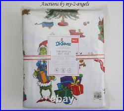 Pottery Barn Kids Christmas Dr. Seuss THE GRINCH AND MAX Flannel Full Sheet Set