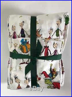 Pottery Barn Kids Christmas Dr. Seuss's THE GRINCH Queen Percale Sheet Set