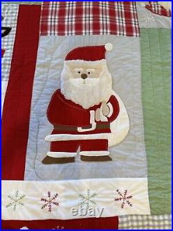 Pottery Barn Kids Christmas Reversible Twin Dear Santa Quilt Comforter & Sham