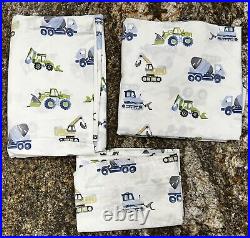 Pottery Barn Kids Christopher's Construction Twin Quilt, Sham, Valance & Sheets