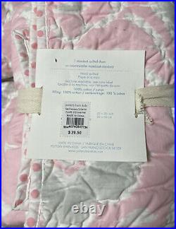 Pottery Barn Kids Claire Ikat Twin Quilt & Standard Sham Pink White