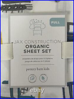 Pottery Barn Kids Colorful Jax Construction Vehicles Organic Sheet Set Multi
