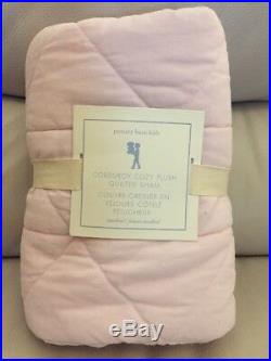 Pottery Barn Kids Corduroy Cozy Plush Quilt Shams Full/Queen Light Pink New