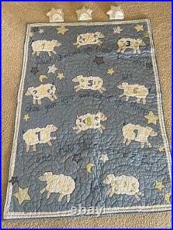 Pottery Barn Kids Counting Sheep complete nursery set, cribs sheets, quilt