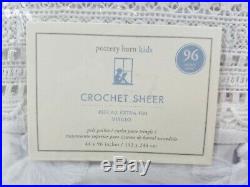 Pottery Barn Kids Crochet Lace Sheer Panels Drapes Curtains S /2 White 96 #2696