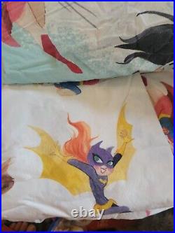 Pottery Barn Kids DC Super Hero Girls Full/Queen Duvet Set With Extra Sheets And