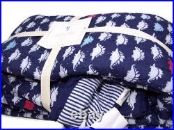 Pottery Barn Kids Dino Dinosaur Dempsey Whole Cloth Full Queen Quilt 2 Shams New