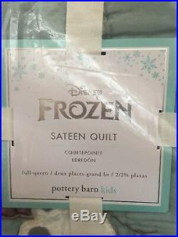 Pottery Barn Kids Disney Frozen F/Q Quilt Shams FULL Sheets Set NEW NWT