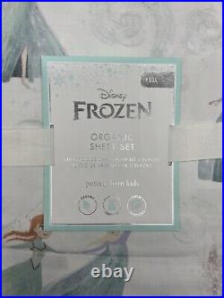 Pottery Barn Kids Disney Frozen Organic Full Sheet Set New With Tags