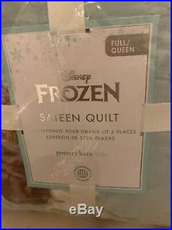 Pottery Barn Kids Disney Frozen Sateen Full Queen Quilt/standard Shams New