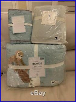 Pottery Barn Kids Disney Frozen Sateen Twin Quilt/standard Sham/bed Skirt New