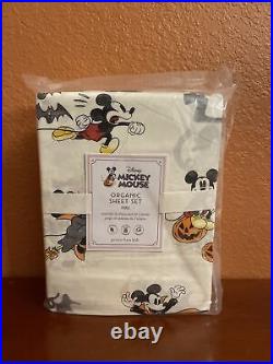 Pottery Barn Kids Disney Mickey Mouse FULL HALLOWEEN organic sheet set NWT
