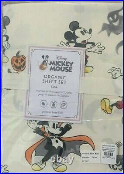 Pottery Barn Kids Disney Mickey Mouse FULL HALLOWEEN organic sheet set NWT