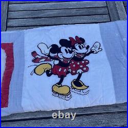 Pottery Barn Kids Disney Mickey Mouse Holiday Quilt Red Christmas Spots Read