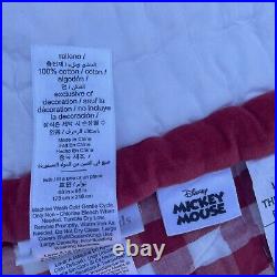Pottery Barn Kids Disney Mickey Mouse Holiday Quilt Red Christmas Spots Read