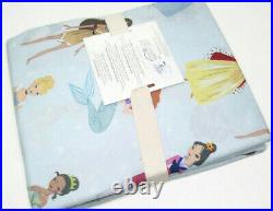 Pottery Barn Kids Disney Princess Aurora Ariel Belle Full Queen Duvet Cover New