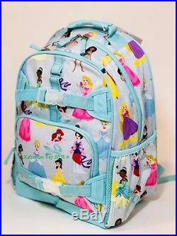 Pottery Barn Kids Disney Princess Backpack Large Girls Bookbag Lunchbox New 6pcs