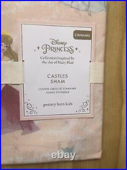 Pottery Barn Kids Disney Princess Castles Full/Queen Duvet Pink & 2 SHAMS NWT