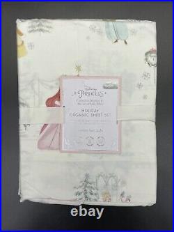 Pottery Barn Kids Disney Princess Holiday Organic Queen Sheet Set New With Tags