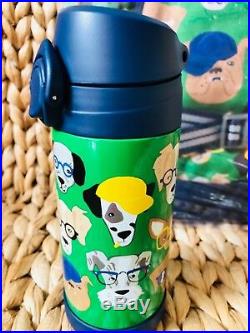 Pottery Barn Kids Dog Park Large Backpack Lunch Box Water bottle Green No Mono