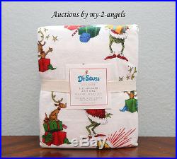 Pottery Barn Kids Dr. Seuss THE GRINCH AND MAX Christmas Flannel Full Sheet Set
