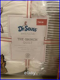 Pottery Barn Kids Dr. Seuss The Grinch Twin Quilt Standard Sham Christmas Holiday