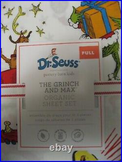Pottery Barn Kids Dr. Seuss's The Grinch & Max Organic Cotton Full Sheet Set