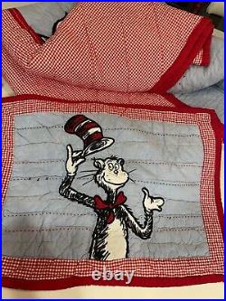Pottery Barn Kids Dr. Suess Cat In The Hat Full quilt & 2 Shams